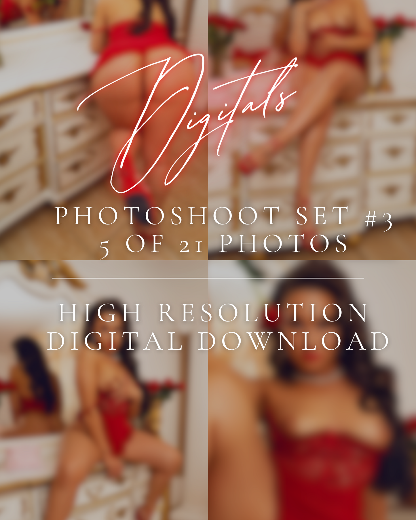 Tesha Nic Spoil Me Red Photoshoot Set #3 (5 of 21) Digital Download