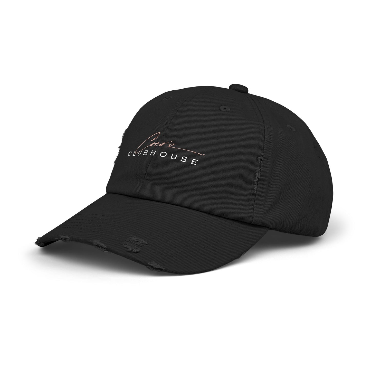 Clubhouse Black Distressed Cap