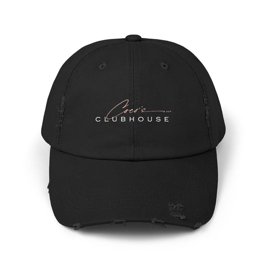 Clubhouse Black Distressed Cap