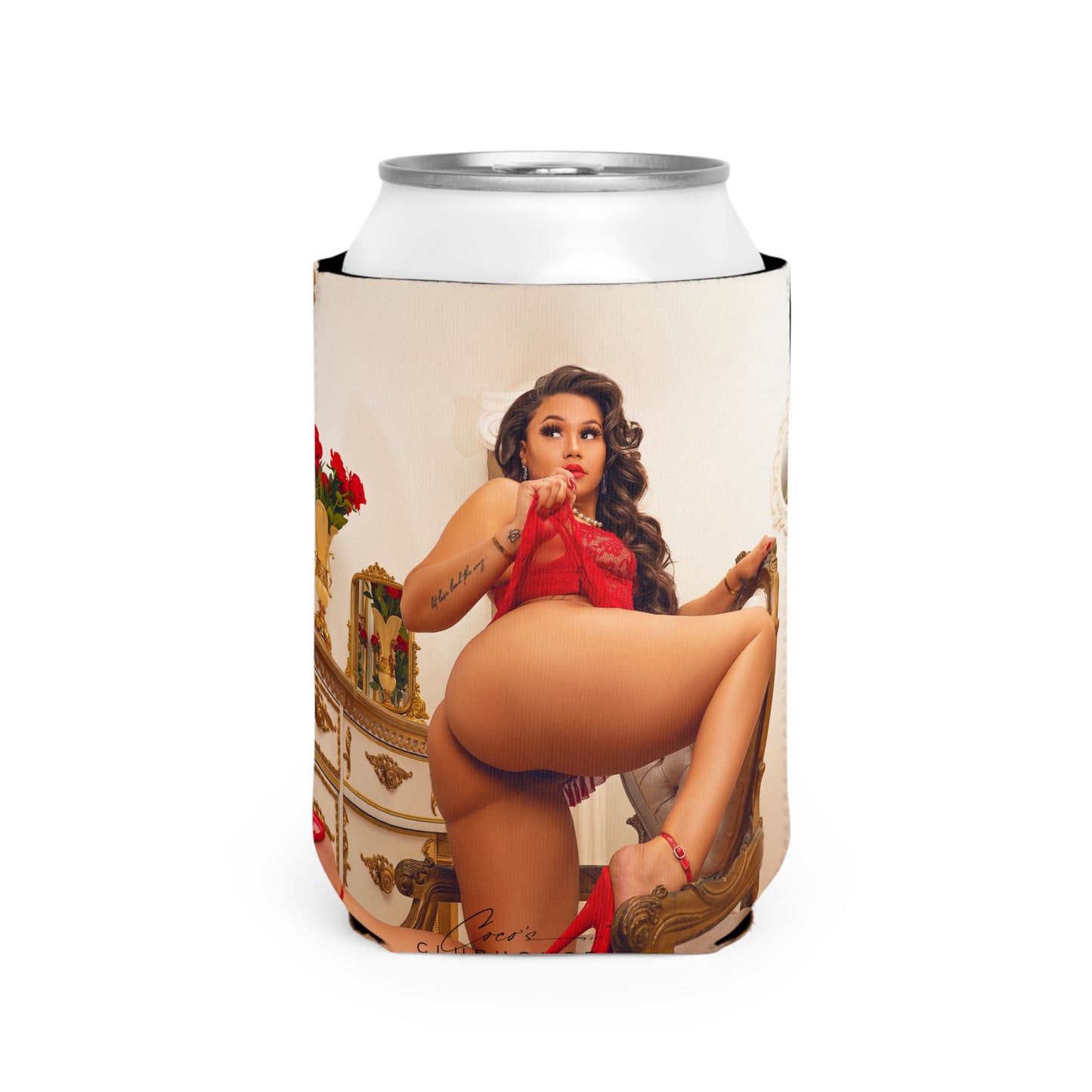 Tesha Nic Spoil Me Red Can Cooler Sleeve