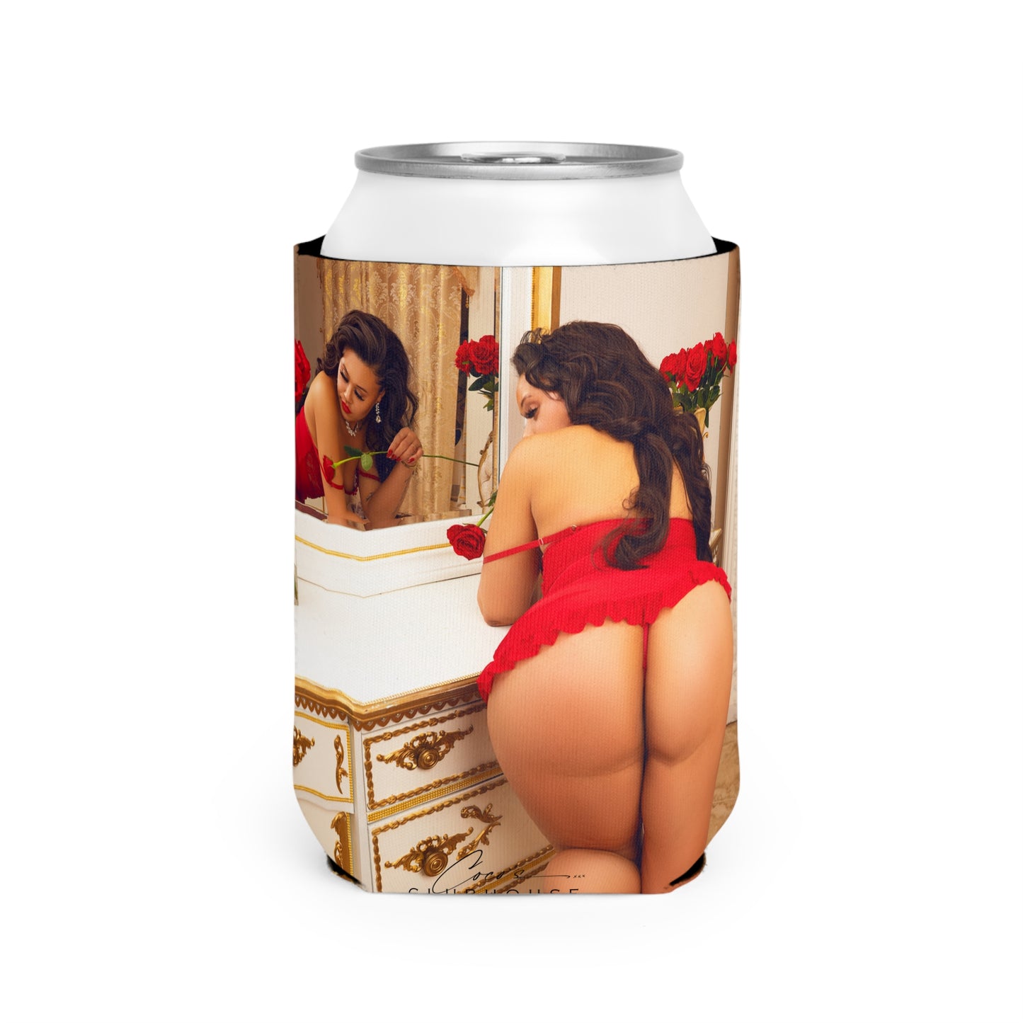 Tesha Nic Spoil Me Red Can Cooler Sleeve